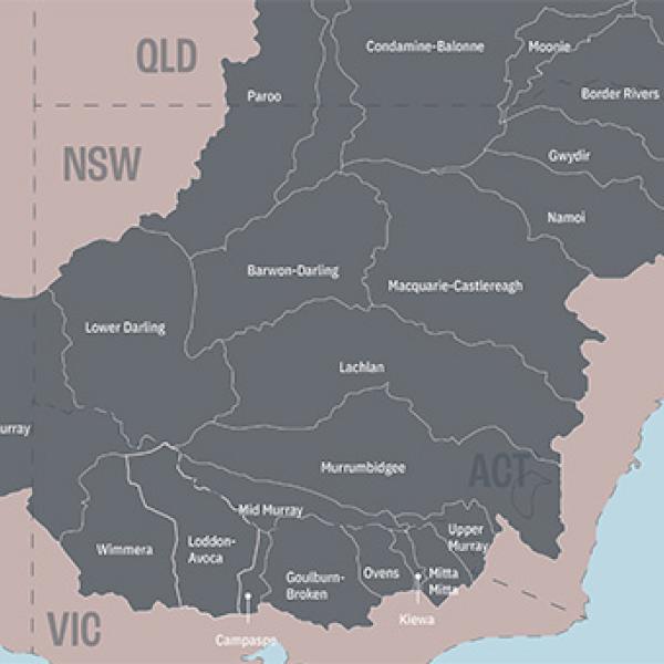 Map of Murray-Darling Basin catchments.