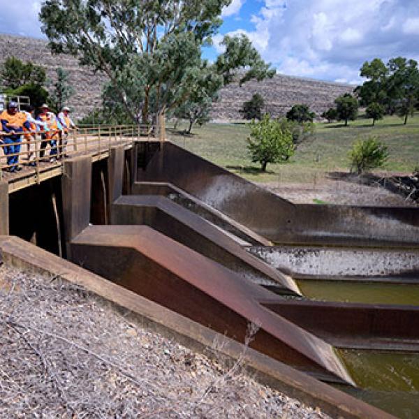 Staff at Burrendong Dam.